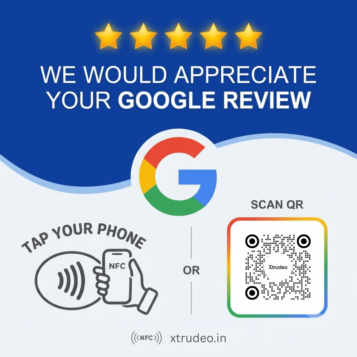 NFC Google Review card